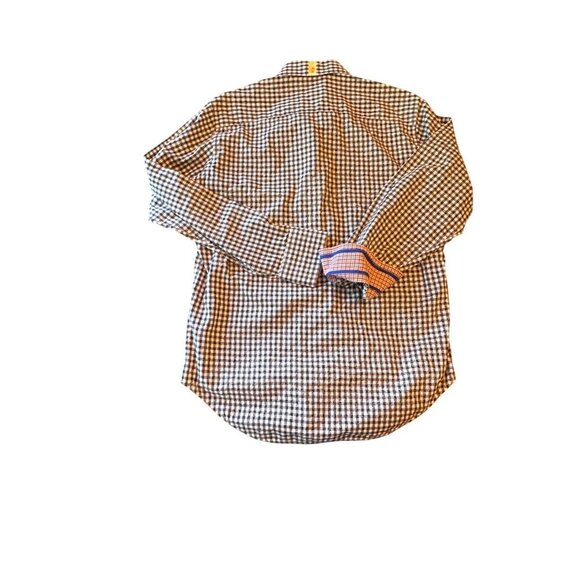 Robert Graham Mens Checkered Paisley Contract Cuff Long Sleeve Button-Up Shirt M - Picture 6 of 6